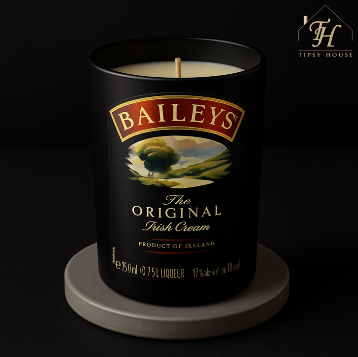 Upcycled Baileys Irish Cream Bottle Candles