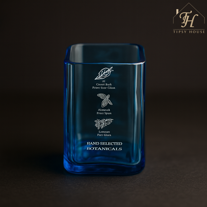 Upcycled Bombay Sapphire Drinking Glass
