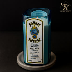 Expertly Upcycled Bombay Sapphire Bottle Candle