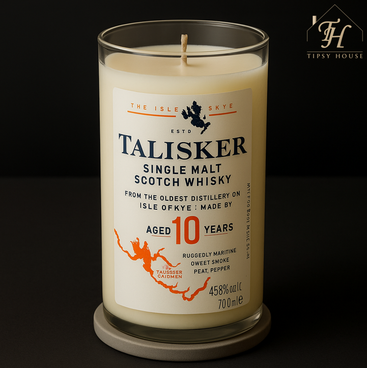 Expertly Upcycled Talisker Whisky Bottle Candles